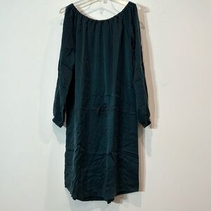 CHASER x revolve casual could shoulder long sleeve silk mini dress lined medium